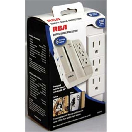 Audiovox RCA 6 Outlet Swivel Surge Protector AU87219